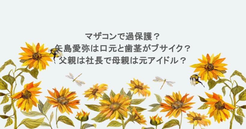 マザコンで過保護？矢島愛弥は口元と歯茎がブサイク！父親は社長で母親は元アイドル？
