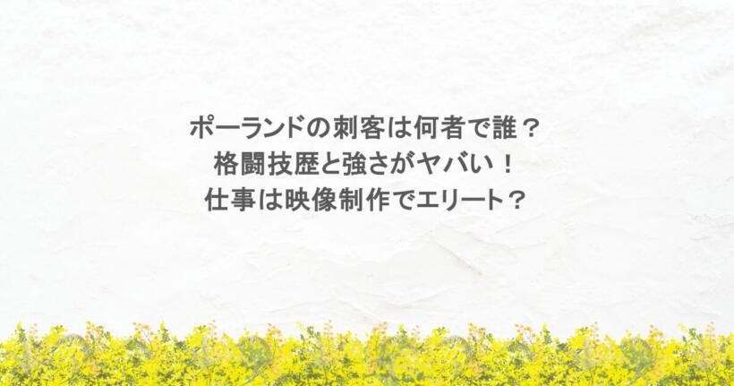 ポーランドの刺客は何者で誰？格闘技歴と強さがヤバい！仕事は映像制作でエリート？