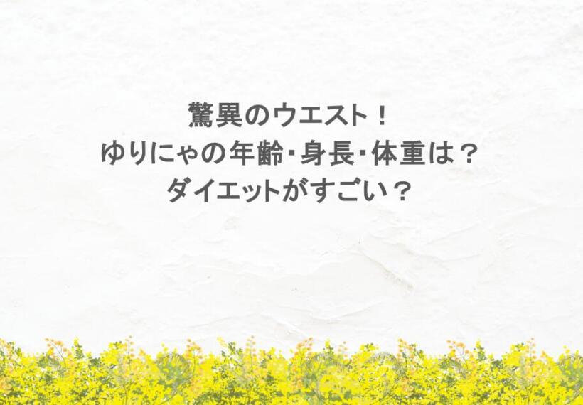 驚異のウエスト！ゆりにゃの年齢・身長・体重は？ダイエットがすごい？