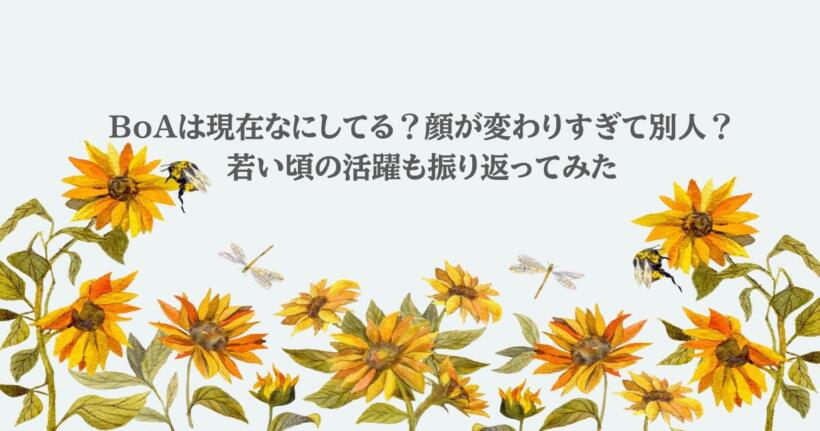 BoAは現在なにしてる？顔が変わりすぎて別人？若い頃の活躍も振り返ってみた