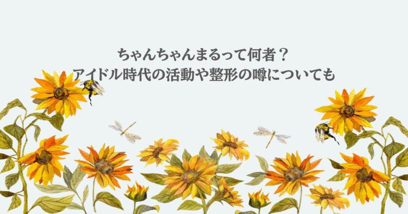 ちゃんちゃんまるって何者？アイドル時代の活動や整形の噂についても